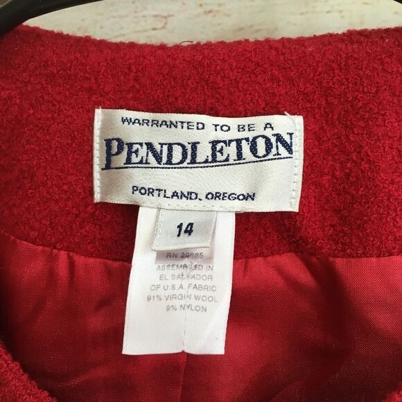 VINTAGE PENDLETON WOOL‎ BLAZER IN RED - Picture 6 of 6